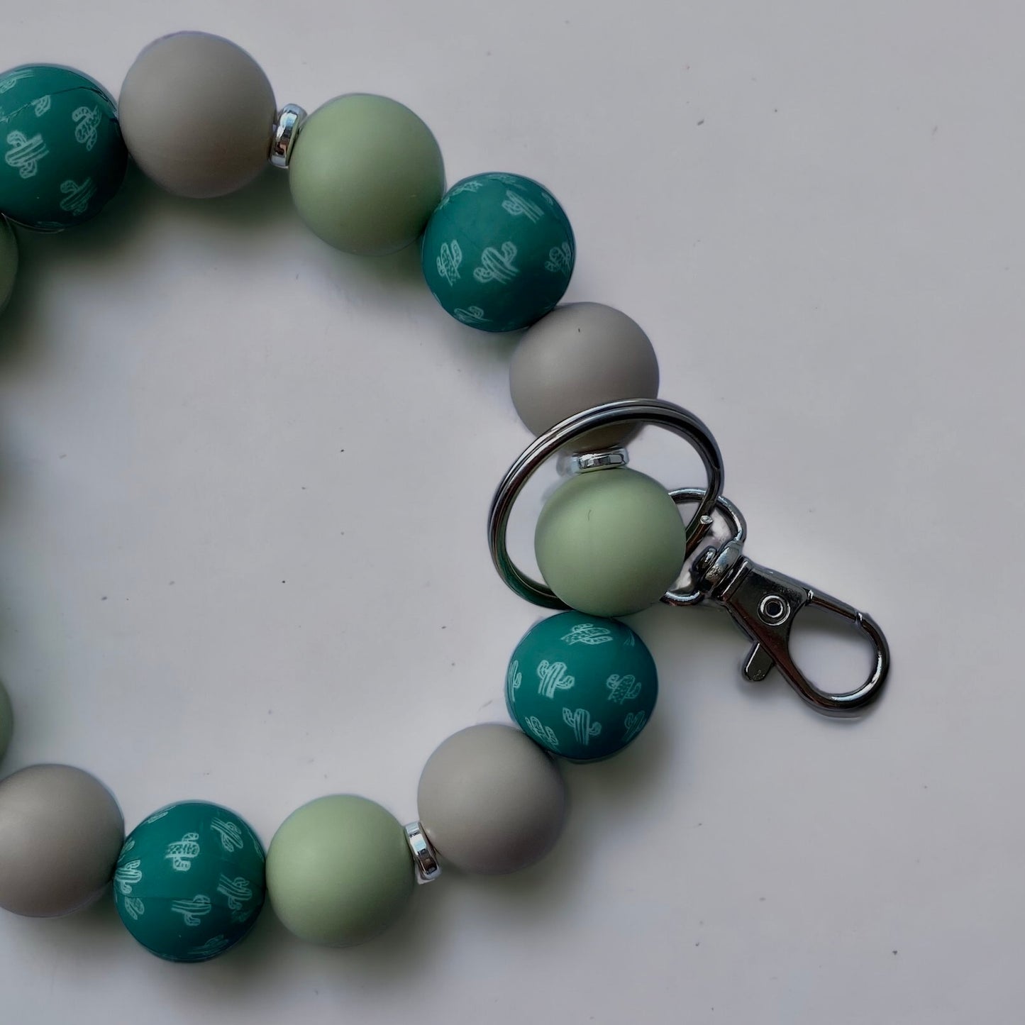 Cactus Babe | Hands-Free Wristlet Keychain | Silicone Beaded Keychain