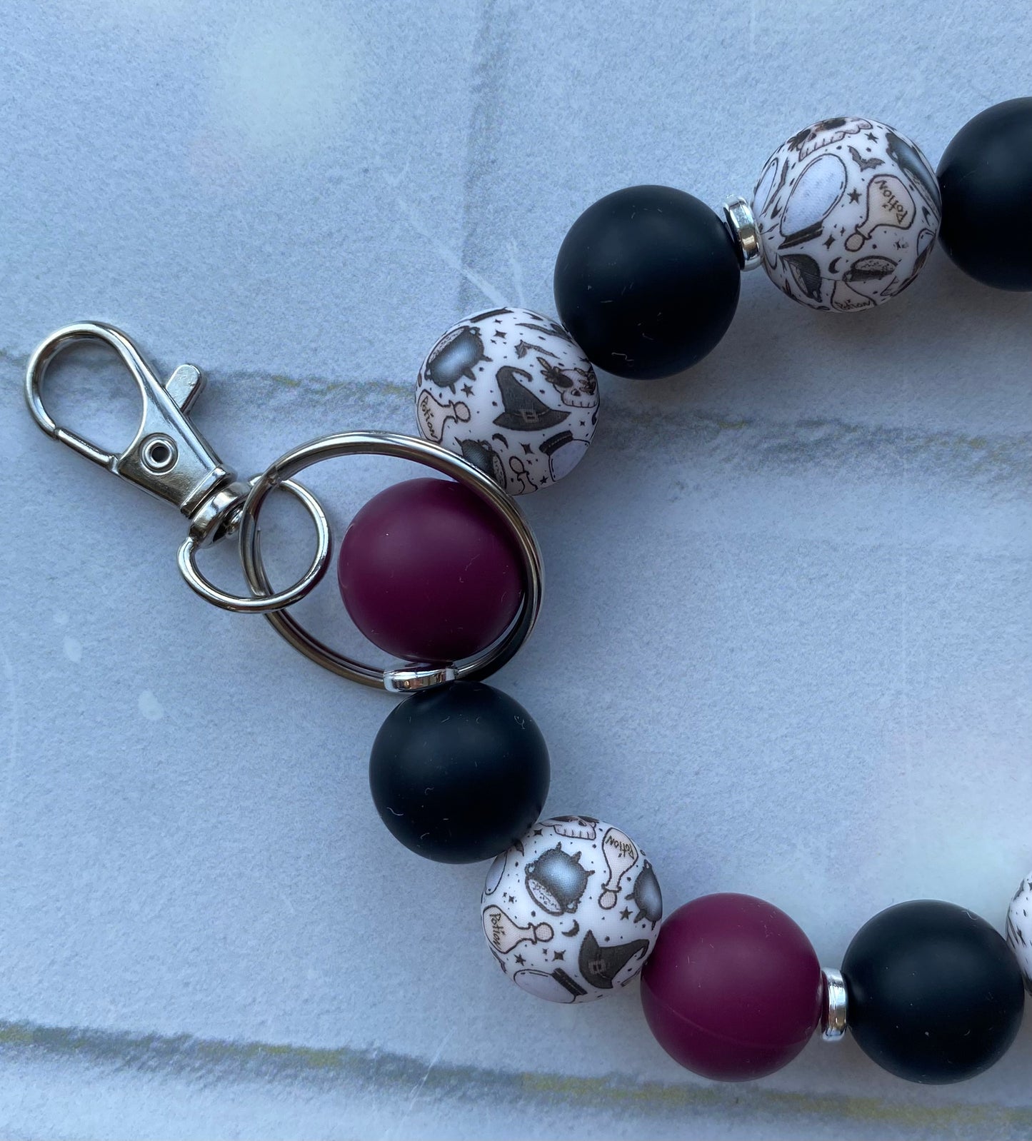 Witchy Things | Hands-Free Wristlet Keychain | Silicone Beaded Keychain