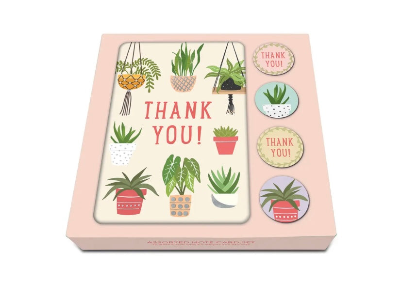 Houseplants | Boxed Set Thank You Cards, Stickers, & Envelopes